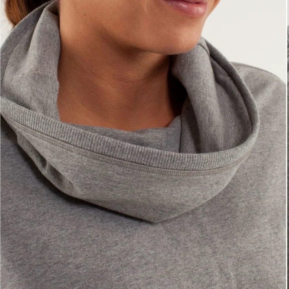 Lululemon Athletica Rest Day Cowl Neck Pullover Sweatshirt, Vintage Grey,Size 10 - Picture 5 of 13